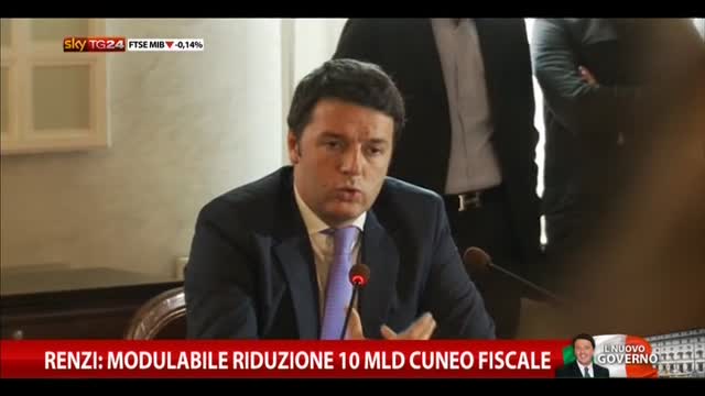 Renzi: modulabile riduzione 10 mld cuneo fiscale