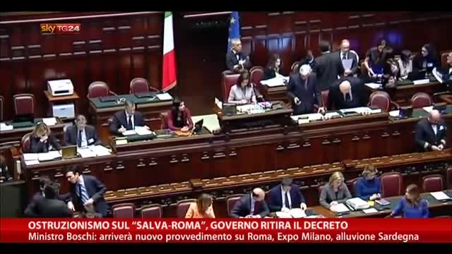 Ostruzionismo sul "Salva-Roma", il governo ritira il decreto