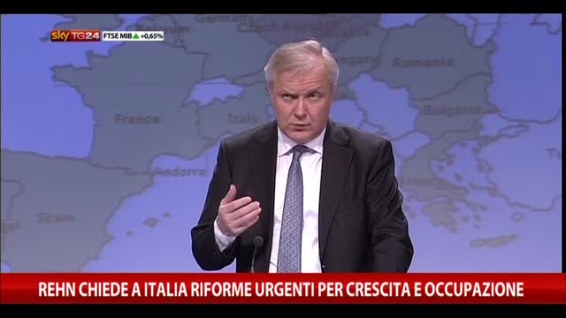 Rehn chiede all' Italia riforme per crescita e occupazione