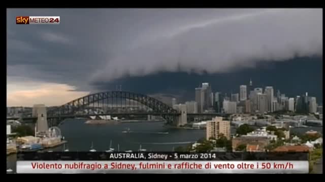 Australia, Sidney:
violento nubifragio e vento oltre 50 km/h