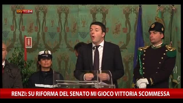 Renzi: Su riforma del Senato mi gioco vittoria scommessa