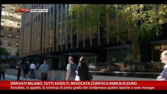 Derivati Milano: tutti assolti, revocata confisca da 89 mln