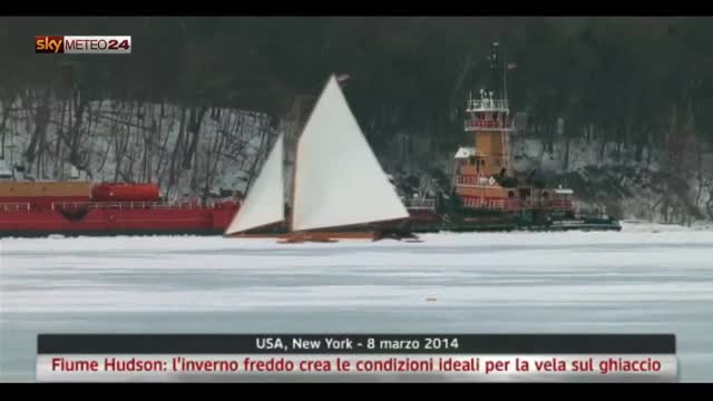 Fiume Hudson: condizioni ideali per la vela sul ghiaccio