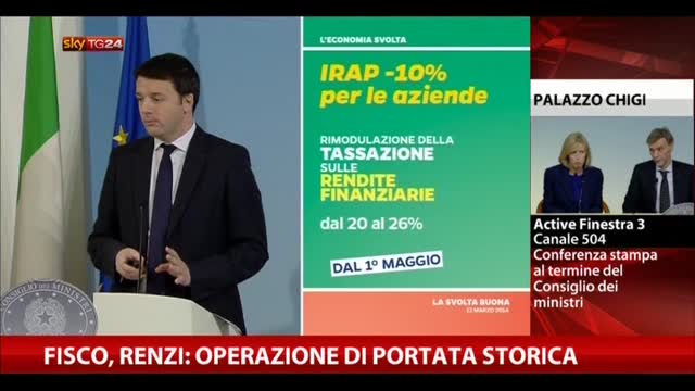 Fisco, Renzi: operazione di portata storica