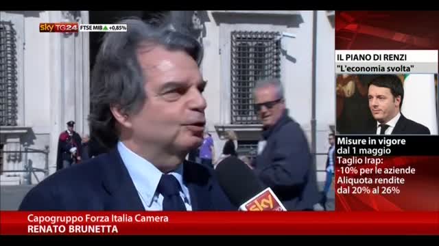 Brunetta: sfidiamo Renzi su shock per economia