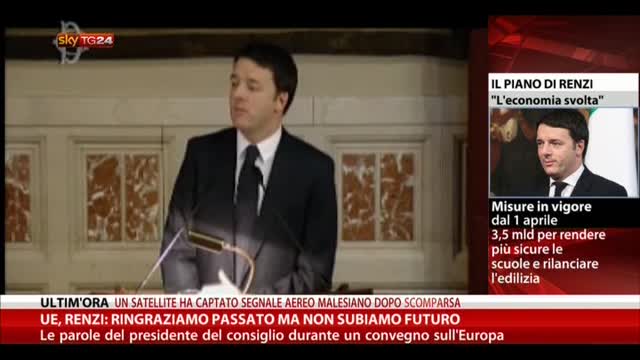 UE, Renzi: ringraziamo il passato ma non subiamo il futuro