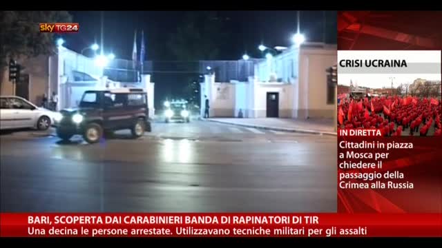 Bari, scoperta dai carabinieri banda di rapinatori di tir