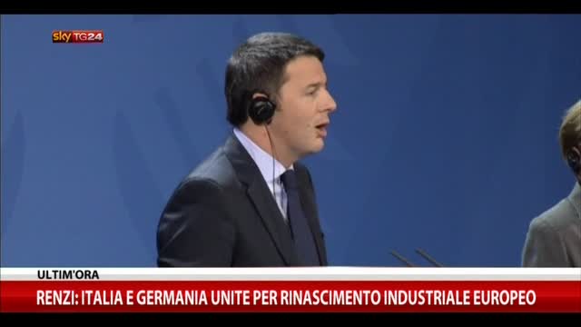 Renzi: Italia e Germania unite per rinascita industriale UE
