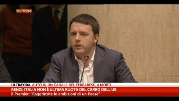 Renzi: L'Italia non è l'ultima ruota del carro dell'UE