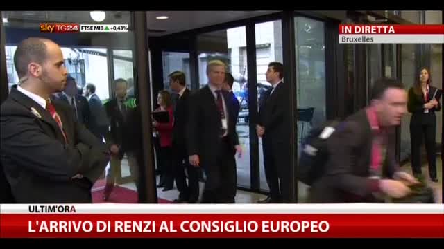 L'arrivo di Renzi al Consiglio Europeo