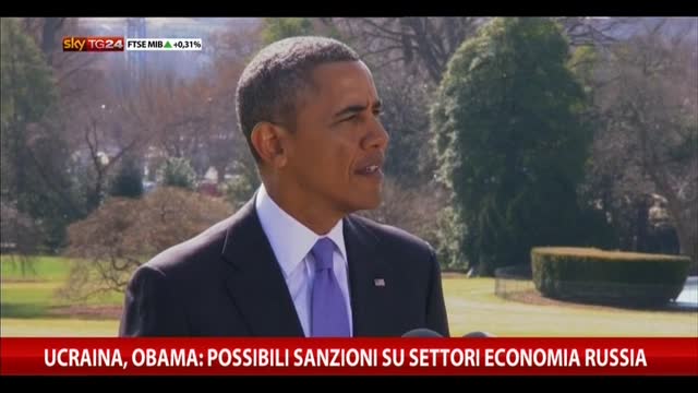 Obama: possibili sanzioni su settori economia Russia