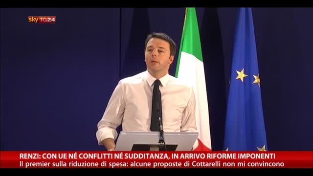 Renzi: con Ue né conflitti né sudditanza
