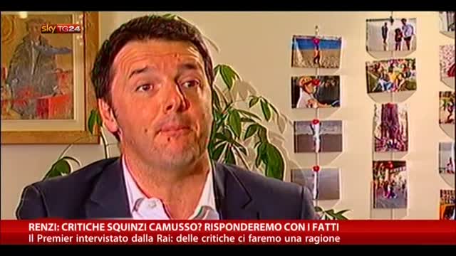 Renzi: critiche Squinzi-Camusso? Risponderemo con i fatti