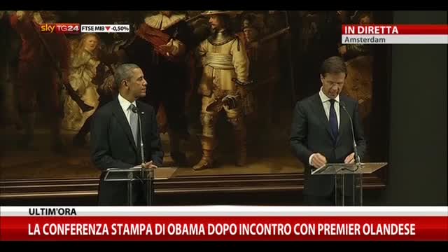 Conferenza stampa di Obama dopo incontro con premier Rutte