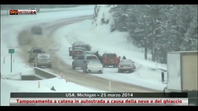 Usa, tamponamento a catena in autostrada a causa della neve