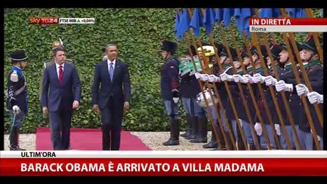 Barack Obama è arrivato a Villa Madama