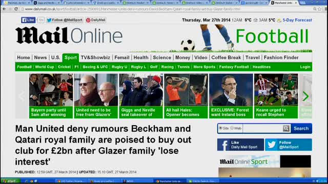 Rumors inglesi: Beckham nuovo patron del Manchester Utd?