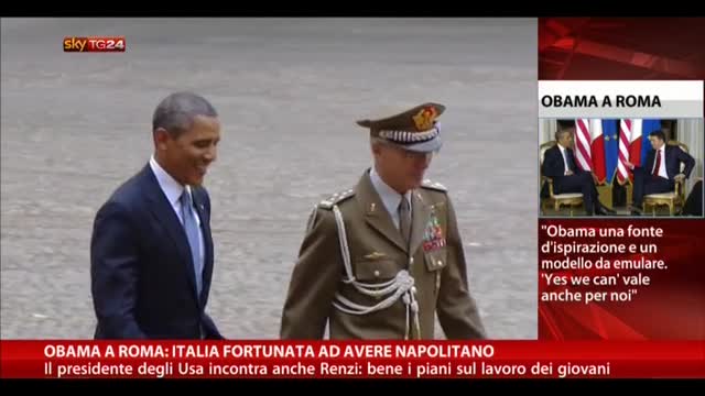 Obama a Roma: Italia fortunata ad avere Napolitano