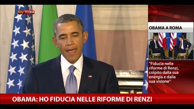 Obama: Ho fiducia nelle riforme di Renzi