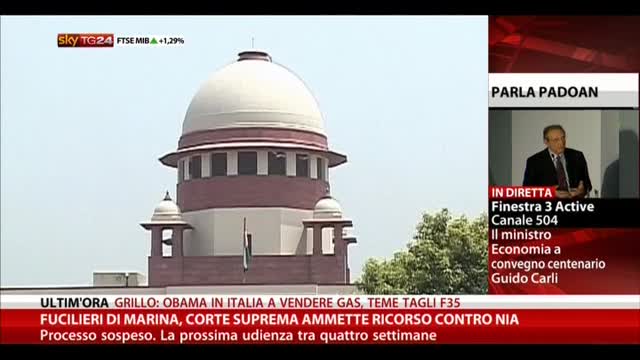Marò, Corte Suprema ammette ricorso contro NIA