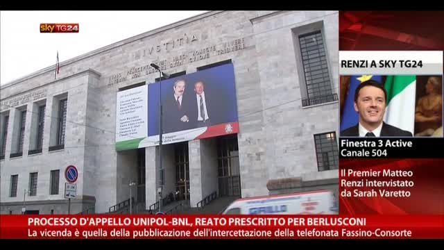 Processo appello Unipol-Bnl, reato prescritto per Berlusconi