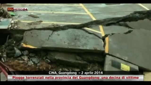 Cina, piogge torrenziali nella provincia del Guangdong