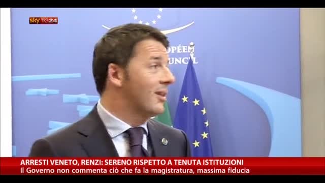 Arresti Veneto, Renzi: Sereno rispetto a tenuta istituzioni