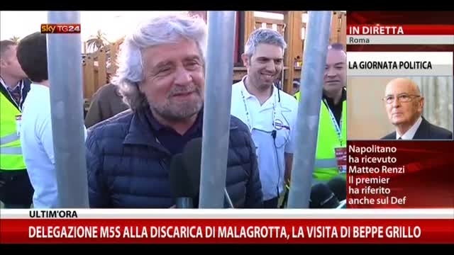 M5S alla discarica di Malagrotta, la visita di Beppe Grillo