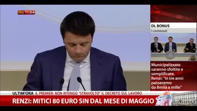 Dl Bonus, Renzi: contento perché smentiti i gufi
