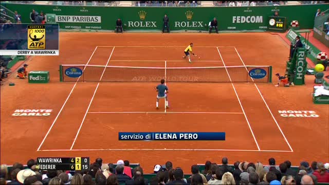 Federer crolla a Montecarlo, vince Wawrinka in tre set