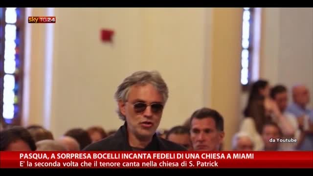 Pasqua, a sorpresa Bocelli incanta fedeli in chiesa a Miami