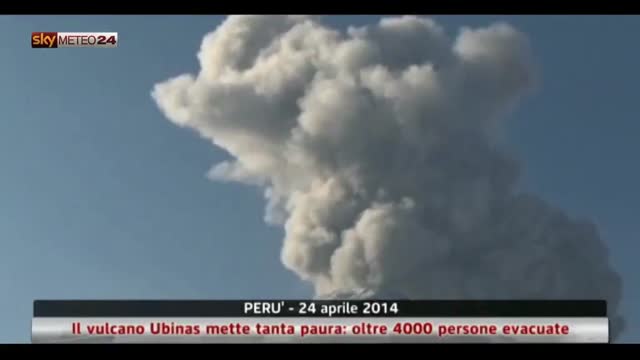 Perù, oltre 4000 persone evacuate per paura vulcano Ubinas