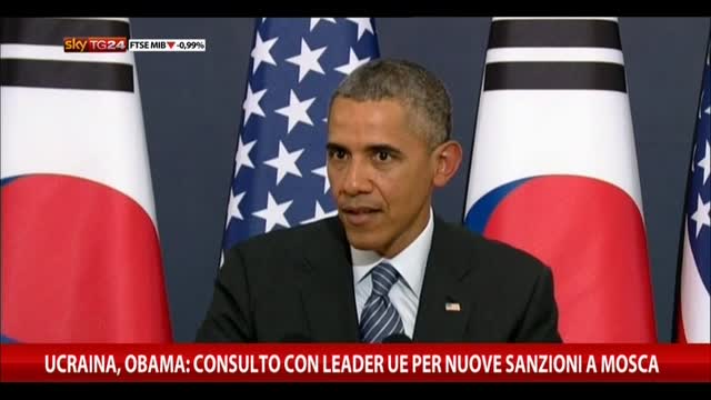 Ucraina, Obama: consulto con leader Ue per sanzioni a Mosca