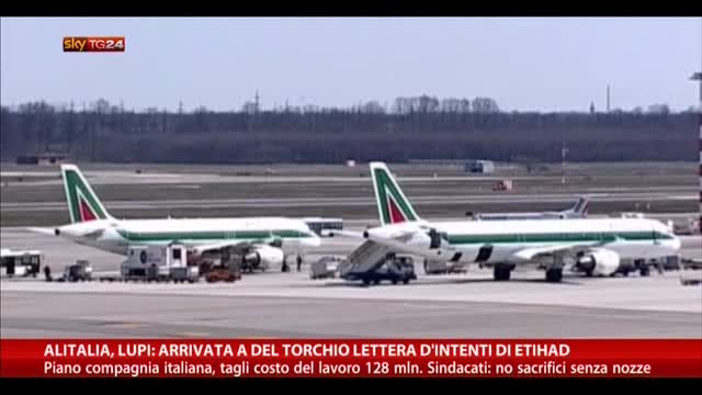 Alitalia, Lupi: arrivata a Del Torchio lettera di Etihad