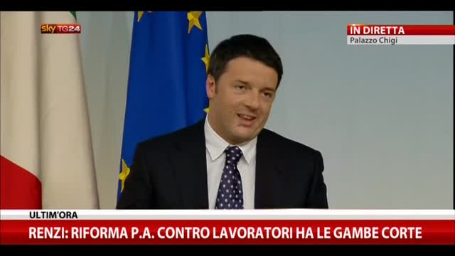 P.A., Renzi: 13 Giugno provvedimento in cdm
