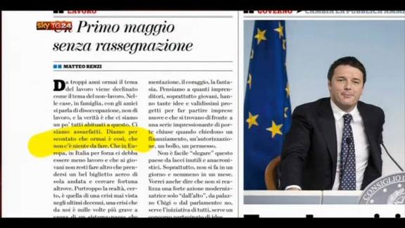 Renzi: un Primo maggio senza rassegnazione