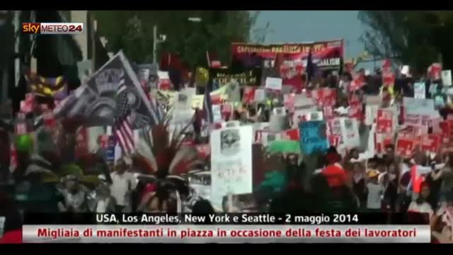 USA, migliaia di manifestanti per la festa lavoratori