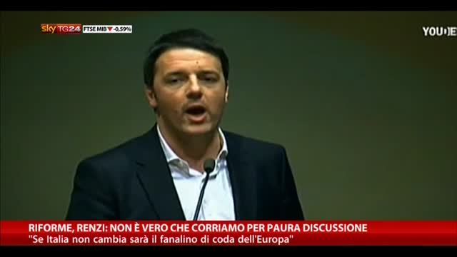Riforme, Renzi: non corriamo per paura discussione