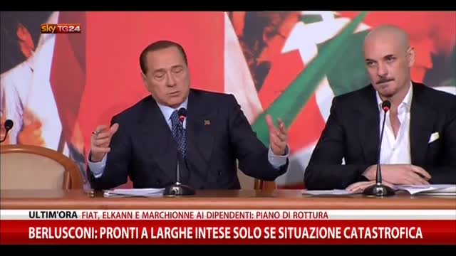 Berlusconi: larghe intese solo se situazione catastrofica