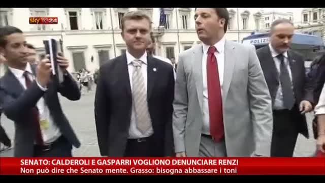 Senato: Calderoli e Gasparri vogliono denunciare Renzi