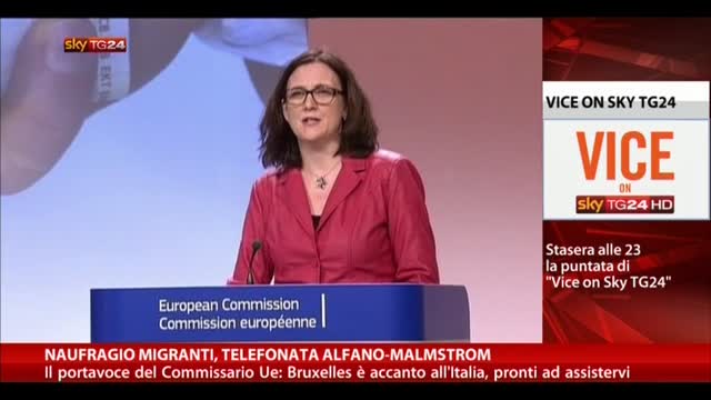 Naufragio Migranti, telefonata Alfano-Malmstrom