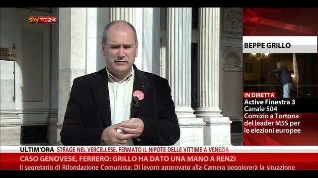 Caso Genovese, Ferrero: "Grillo ha dato una mano a Renzi"