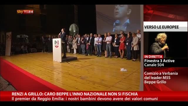 Renzi a Grillo: "Caro Beppe l'Inno Nazionale non si fischia"