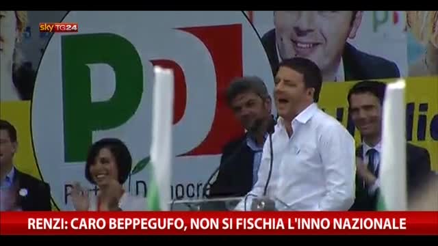 Renzi: caro Beppegufo, non si fischia l'inno nazionale