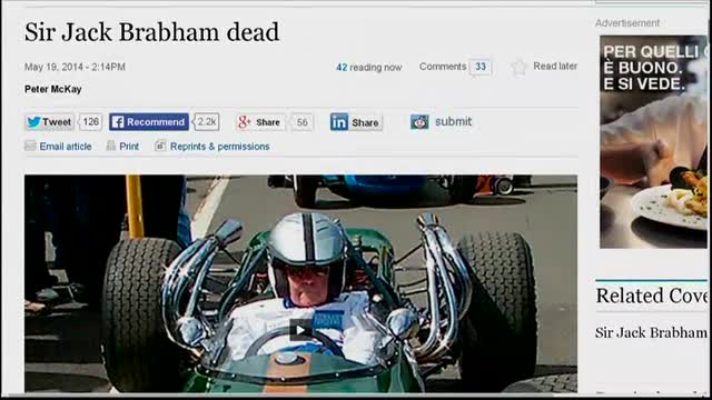 Lutto nella F1, morto Jack Brabham