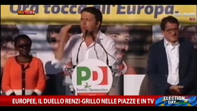 Europee, il duello Renzi-Grillo nelle Piazze e in TV