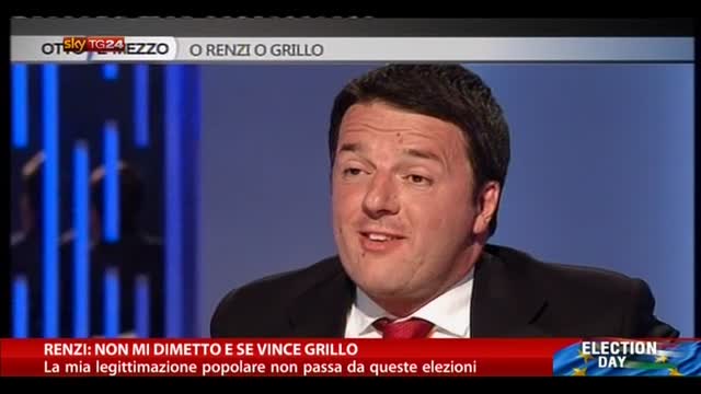 Renzi: non mi dimetto se vince Grillo