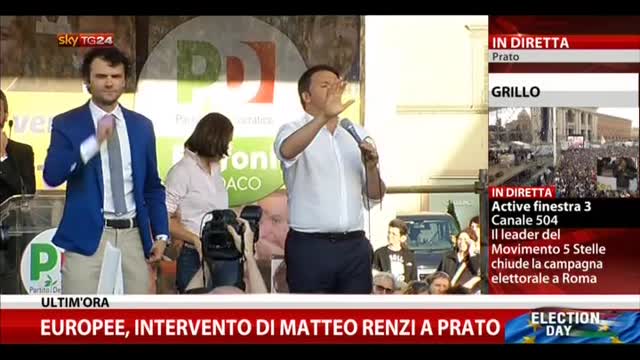 Europee, intervento di Matteo Renzi a Prato
