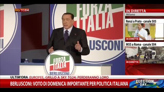 Berlusconi: voto domenica importante per politica italiana