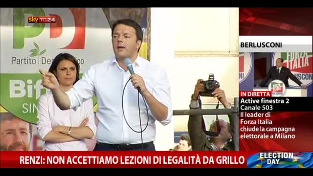 Renzi: non accettiamo lezioni di legalità da Grillo